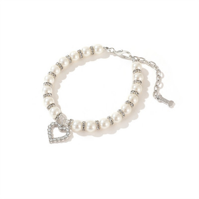 Ρυθμιζόμενο κολιέ με μαργαριτάρια κατοικίδιων ζώων για γάτες Gotas Animals Fashion Rhinestones Sphynx Cat Collar Kitten Dog collier chat