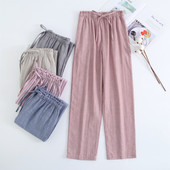 Άνοιξη φθινόπωρο 2023 Γυναικείες 100% βαμβακερές πάτους ύπνου Γυναικεία νυχτερινά παντελόνια Γυναικεία casual ριγέ παντελόνια πιτζάμα Παντελόνι για το σπίτι στο σπίτι