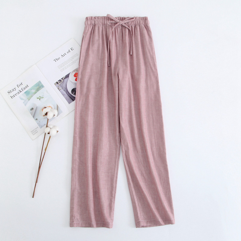 Άνοιξη φθινόπωρο 2023 Γυναικείες 100% βαμβακερές πάτους ύπνου Γυναικεία νυχτερινά παντελόνια Γυναικεία casual ριγέ παντελόνια πιτζάμα Παντελόνι για το σπίτι στο σπίτι