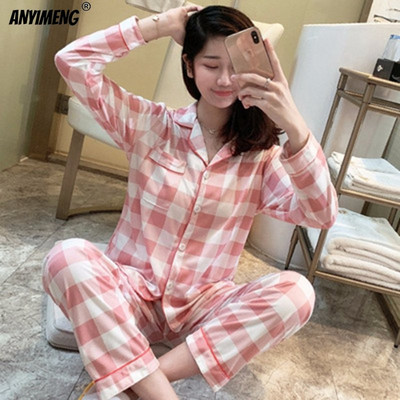 Πυτζάμες Milk Silk Sleepwear Πιτζάμες Γυναικείες Φθινοπωρινά Χειμερινά σαλόνια Εκτύπωση κινουμένων σχεδίων Leisure Sleepwear Ζακέτα με κουμπί Πιτζάμες