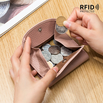  RFID ID Кредитна банка Поставка за визитна карта Портмоне за монети от  кожа Чанти Луксозни тънки джобни портфейли за жени