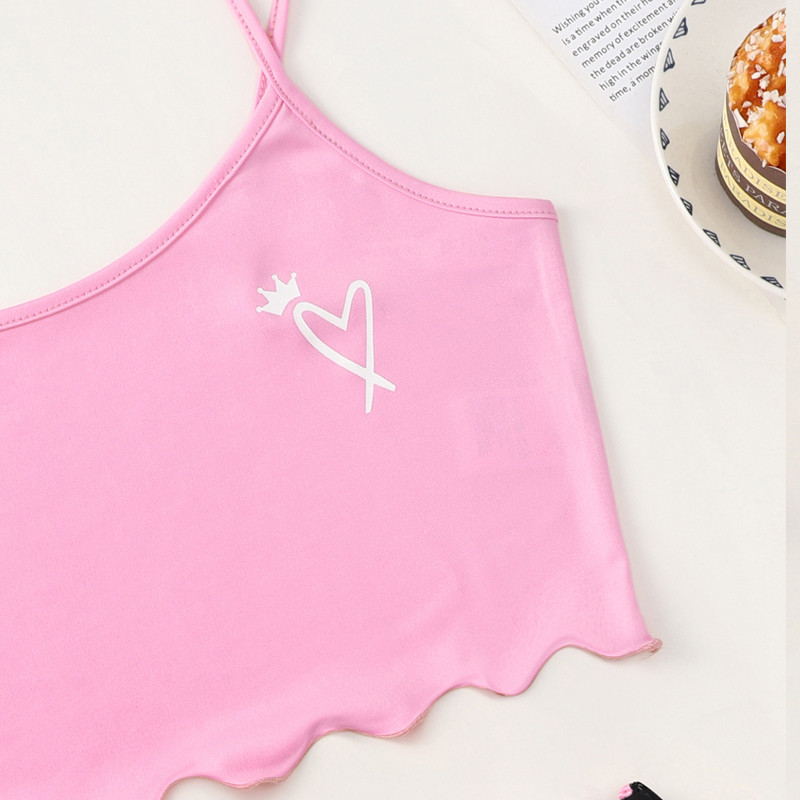 Roosa südameprinteriga pidžaamad naistele pidžaamakomplektid 2-osaline pitsist aluspesu suvised pidžaamaülikonnad lühikesed püksid seksikas magamisriided kikisõlme komplekt