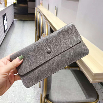 Дамски дълъг портфейл от Луксозна тънка чанта за дамска мода от кожа, портмоне за кредитна карта