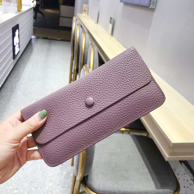 Дамски дълъг портфейл от Луксозна тънка чанта за дамска мода от кожа, портмоне за кредитна карта