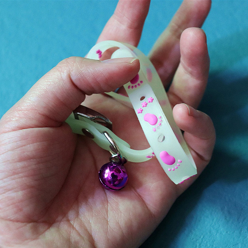 Helendav kassi kaelakee helendav kassipoega kutsika kaelarihm kadumisevastane fluorestseeruv silikoon koos kellukaela kaelarihmaga lemmiklooma koera kassi kaelarihm