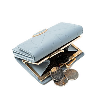 Модно три сгъваемо портмоне Малък дамски портфейл Женски къс дизайн Многофункционална дамска монета Porse Coin Pocket Fresh Carteras