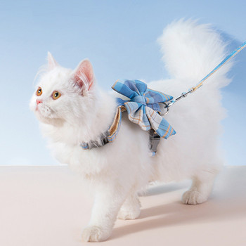 Φιόγκο κολάρο σκύλου Χαριτωμένο λουρί για κατοικίδιο ζώο με ιμάντα έλξης σχοινί για γάτα Ζελέ γιλέκο Princess Puppy Kitten