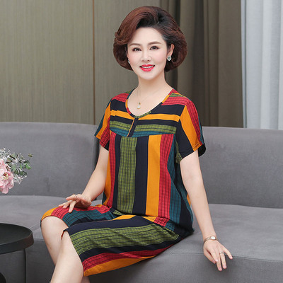 Fdfklak κοντό μανίκι κομμένο παντελόνι σετ δύο τεμαχίων Νέα εκτύπωση Μεσήλικας Πυτζάμες Πυτζάμες Καλοκαιρινή Γυναικεία Φαρδιά Σπίτι