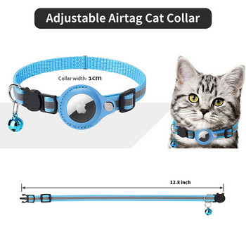 Για περιλαίμια για γάτες Airtag Tracker με αντανακλαστικό GPS με δυνατότητα τοποθέτησης με κουδούνι κολιέ εντοπισμού κατοικίδιων ζώων Ασφαλή αξεσουάρ κατά της απώλειας για γάτες