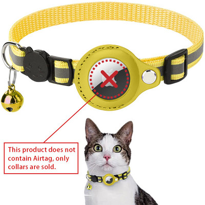 Για περιλαίμια για γάτες Airtag Tracker με αντανακλαστικό GPS με δυνατότητα τοποθέτησης με κουδούνι κολιέ εντοπισμού κατοικίδιων ζώων Ασφαλή αξεσουάρ κατά της απώλειας για γάτες