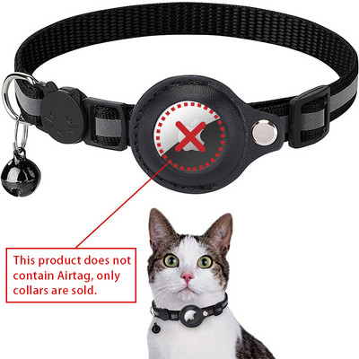 Για περιλαίμια για γάτες Airtag Tracker με αντανακλαστικό GPS με δυνατότητα τοποθέτησης με κουδούνι κολιέ εντοπισμού κατοικίδιων ζώων Ασφαλή αξεσουάρ κατά της απώλειας για γάτες