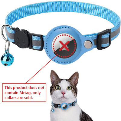 Για περιλαίμια για γάτες Airtag Tracker με αντανακλαστικό GPS με δυνατότητα τοποθέτησης με κουδούνι κολιέ εντοπισμού κατοικίδιων ζώων Ασφαλή αξεσουάρ κατά της απώλειας για γάτες