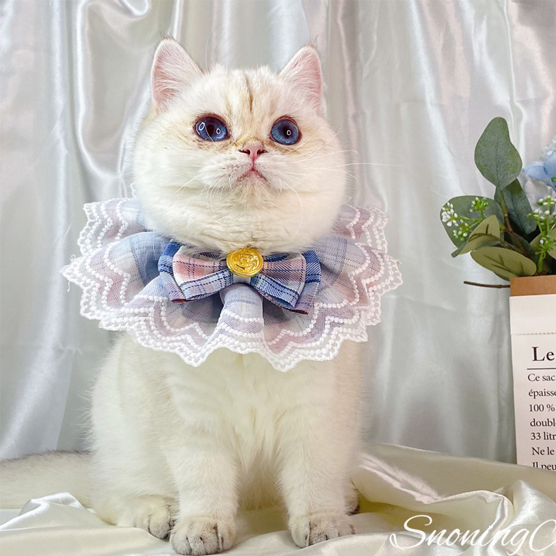 Dantela carouri roz pisică guler panglică tifon pisoi papion Bumbac colier câine bavete pentru câini mari sfoară accesorii pisici produse pentru animale de companie