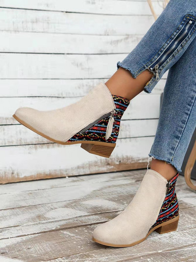 Γυναικεία μποτάκια 2024 Φθινοπωρινά σουέτ Μπότες chelsea Γυναικεία Μόδα Μέγεθος 43 Πλατφόρμα Μποτάκια Πλαϊνά Μποτάκια με φερμουάρ με τακούνι Botas De Mujer