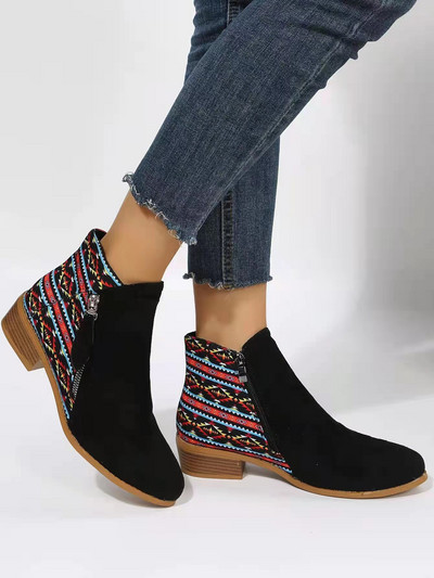 Γυναικεία μποτάκια 2024 Φθινοπωρινά σουέτ Μπότες chelsea Γυναικεία Μόδα Μέγεθος 43 Πλατφόρμα Μποτάκια Πλαϊνά Μποτάκια με φερμουάρ με τακούνι Botas De Mujer