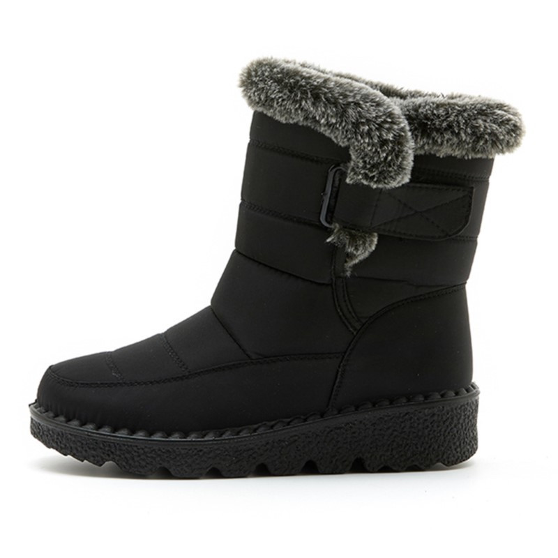 Αδιάβροχες χειμερινές μπότες για γυναίκες 2023 Νέες μακριές βελούδινες μπότες χιονιού από ψεύτικη γούνα Γυναικεία μποτάκια πλατφόρμας Ζεστά βαμβακερά παπούτσια για ζευγάρια
