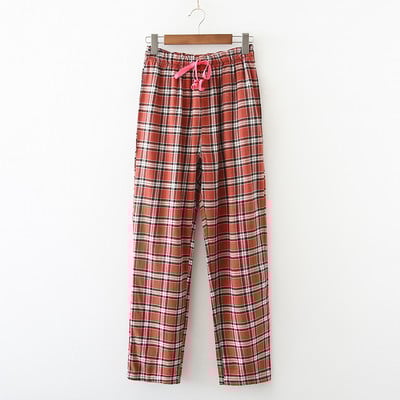 2023. aasta kevad-sügis naised, 100% puuvillased püksid Naistele Suures suuruses ööpüksid Naiste vabaaja ruudulised kodupüksid S-XL