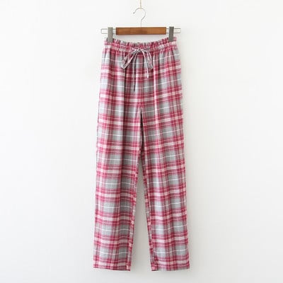 2023. aasta kevad-sügis naised, 100% puuvillased püksid Naistele Suures suuruses ööpüksid Naiste vabaaja ruudulised kodupüksid S-XL