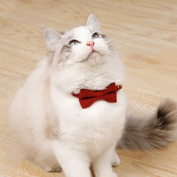 2 ΤΕΜ. Χαριτωμένο καρό καρό κολάρο γάτας Πόρπη ασφαλείας Παπιγιόν γατάκι Καρό φιόγκο από πουλί Ρυθμιζόμενο κολιέ για κατοικίδια Κουτάβι με λαιμόκοψη