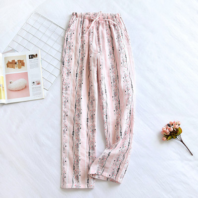 New Fashion Summer Sleep Bottoms για Γυναικείες Εκτύπωση Φαρδύ παντελόνι μέχρι τη γάμπα ελαστικό σορτς ύπνου μέσης εκτύπωση ροζ λεπτό σαλόνι