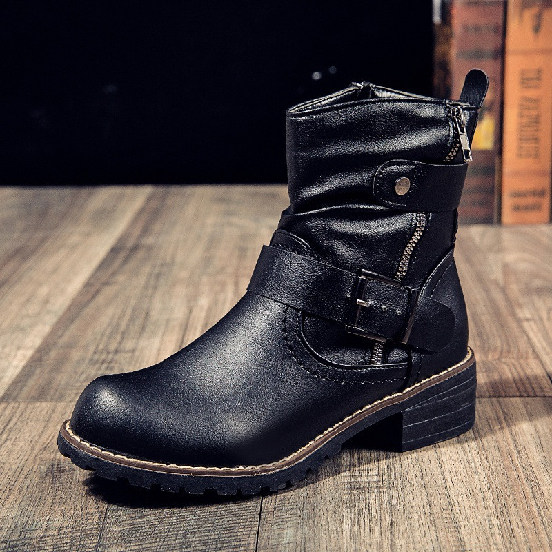 Νέες γυναικείες μπότες μοτοσικλέτας Φθινοπωρινές μπότες χειμερινής μόδας πλατφόρμας Γυναικεία κλασικά ρετρό μπότες casual παπούτσια Γυναικεία παπούτσια σε συν μέγεθος