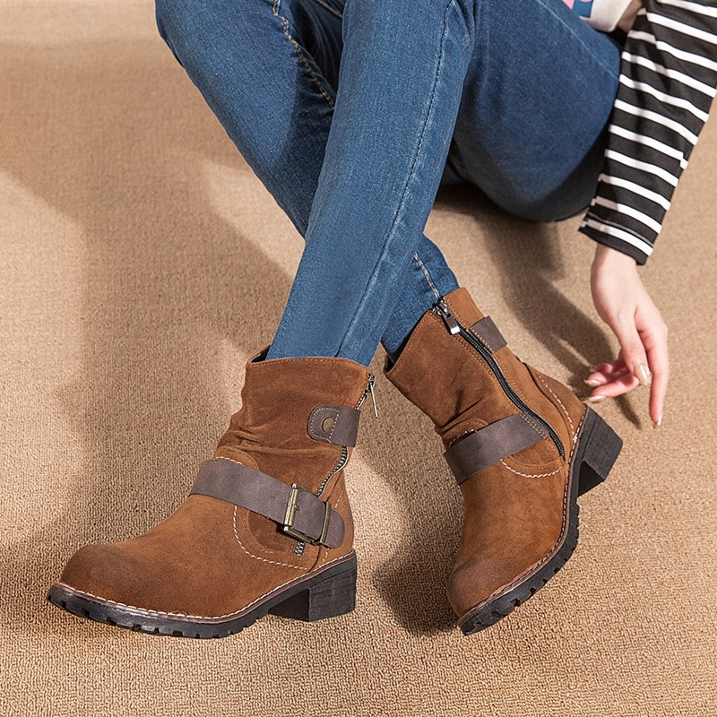 Νέες γυναικείες μπότες μοτοσικλέτας Φθινοπωρινές μπότες χειμερινής μόδας πλατφόρμας Γυναικεία κλασικά ρετρό μπότες casual παπούτσια Γυναικεία παπούτσια σε συν μέγεθος