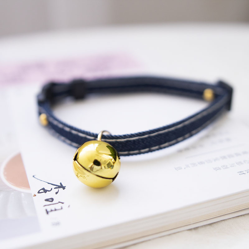 Τζιν Breakaway γιακάς για γάτες με Bell Cat Pendant Kitty Kitten Collars Μπλε γιακά για θηλυκό κορίτσι γάτες Αρσενικό αγόρι γάτες Star Print