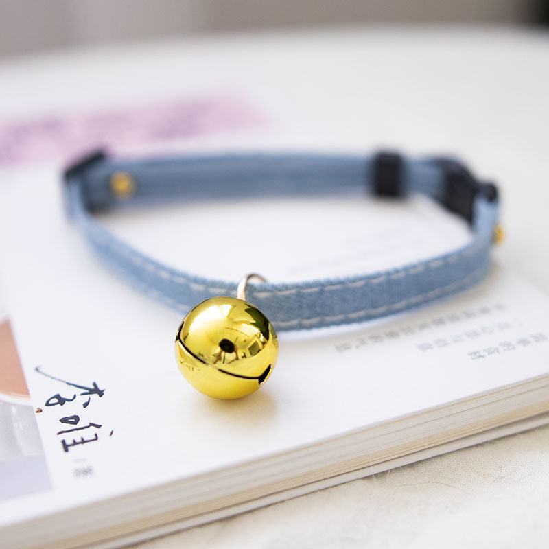 Τζιν Breakaway γιακάς για γάτες με Bell Cat Pendant Kitty Kitten Collars Μπλε γιακά για θηλυκό κορίτσι γάτες Αρσενικό αγόρι γάτες Star Print