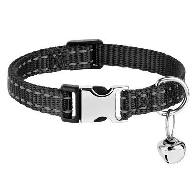 Ανακλαστικό κολάρο γάτας Nylon Dog Dog Collars ID with Bell for Cats Small Dogs Chihuahua 10 Χρώματα