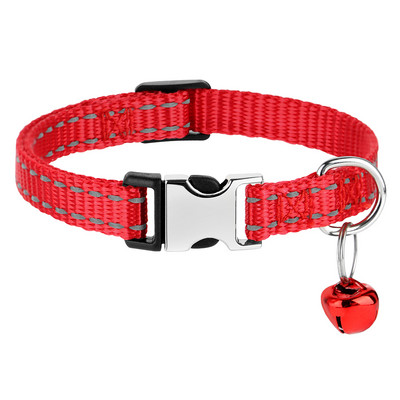 Ανακλαστικό κολάρο γάτας Nylon Dog Dog Collars ID with Bell for Cats Small Dogs Chihuahua 10 Χρώματα