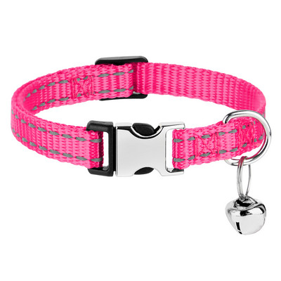 Ανακλαστικό κολάρο γάτας Nylon Dog Dog Collars ID with Bell for Cats Small Dogs Chihuahua 10 Χρώματα