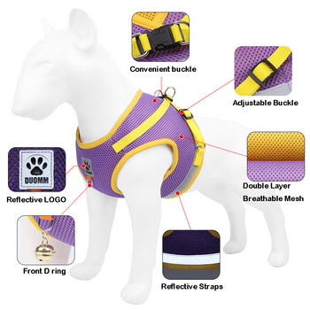 Pet Vest Cats Harmess Leash Set Puppy Training Walking Losts for Small Cats Dogs Reflective Safety Dog Chest Lap Pug Bulldog