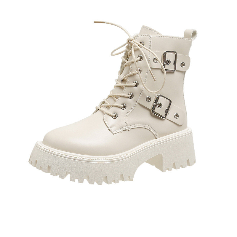 Γυναικεία παπούτσια Chelsea μποτάκια 2024 Νέα φθινοπωρινά χειμερινά φλατ Μπότες μοτοσυκλέτας με στρογγυλά δάχτυλα Goth Punk Boots Ογκώδεις Mujer Zapatos