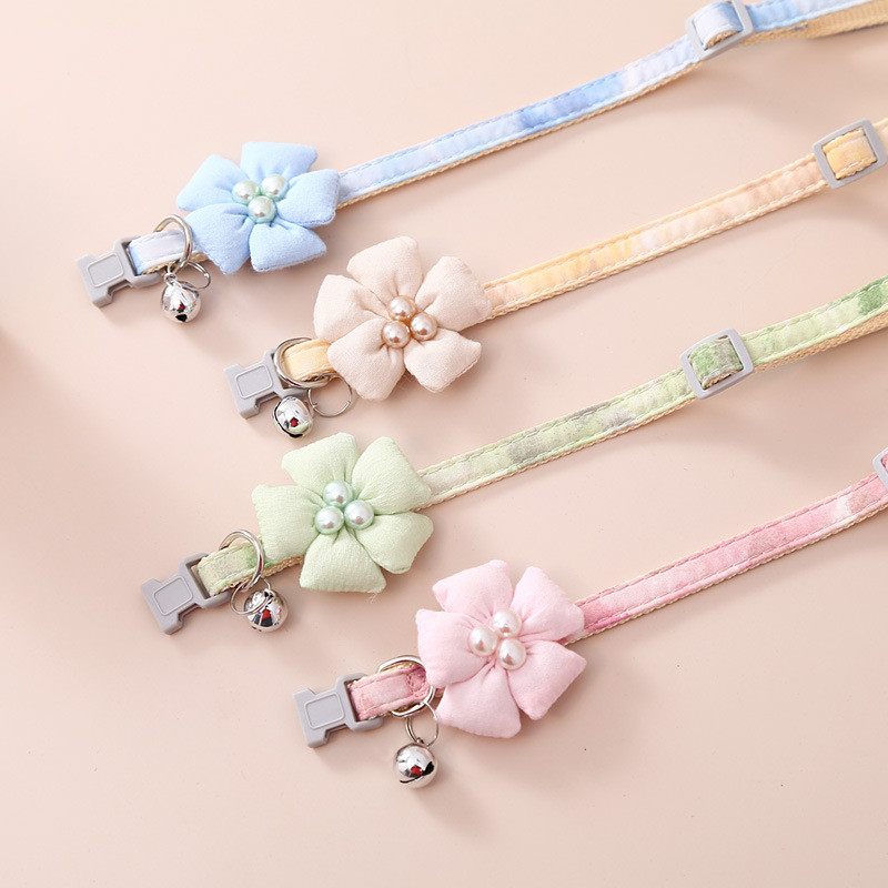 Νέο κολάρο κατοικίδιων ζώων, κολάρο γάτας, χαριτωμένο κινούμενα σχέδια, λουλούδι, κουνέλι, κουδούνι, κολιέ για γάτες, πολύχρωμα, μικρά κατοικίδια, γάτες, προμήθειες για σκύλους