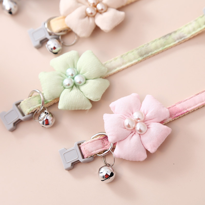 Νέο κολάρο κατοικίδιων ζώων, κολάρο γάτας, χαριτωμένο κινούμενα σχέδια, λουλούδι, κουνέλι, κουδούνι, κολιέ για γάτες, πολύχρωμα, μικρά κατοικίδια, γάτες, προμήθειες για σκύλους