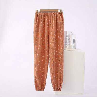 Παντελόνι πιτζάμα με γάζα 100% Γυναικεία υπνοδωμάτια από καθαρό βαμβάκι Άνοιξη Φθινόπωρο Καλοκαίρι Λεπτό τμήμα Ιαπωνικά πόδια Σπίτι Παντελόνι Σαλόνι
