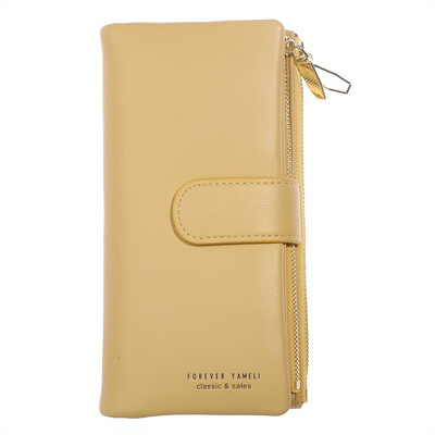 Νέα γυναικεία δερμάτινα πορτοφόλια Pu γυναικεία μακριά πορτοφόλια τσάντα μεγάλης χωρητικότητας Τηλέφωνο τσάντα πολλαπλών λειτουργιών συμπλέκτη για κέρματα