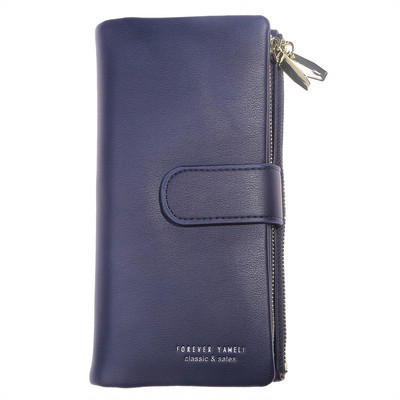 Νέα γυναικεία δερμάτινα πορτοφόλια Pu γυναικεία μακριά πορτοφόλια τσάντα μεγάλης χωρητικότητας Τηλέφωνο τσάντα πολλαπλών λειτουργιών συμπλέκτη για κέρματα