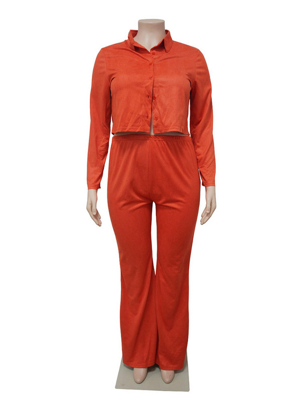 Γυναικεία ρούχα σε μεγάλο μέγεθος, χειμωνιάτικο παγωμένο βελούδινο μακρυμάνικο μπλουζάκι και παντελόνι σετ δύο τεμαχίων Γυναικεία ρούχα Χονδρική Dropshipping