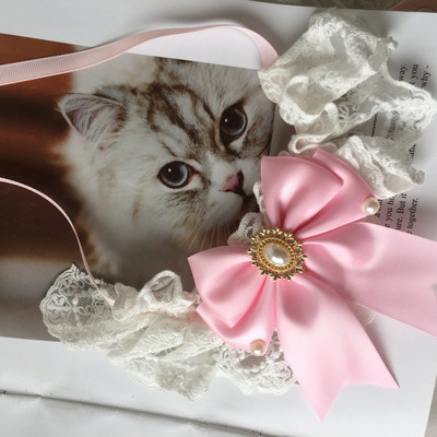 Guler de câine din mătase cu bijuterii, nuntă, pisică, cățeluș, panglică, eșarfă, pandantiv, funde pentru animale de companie, colier din satin, accesorii noi pentru pisoi, papion cadou