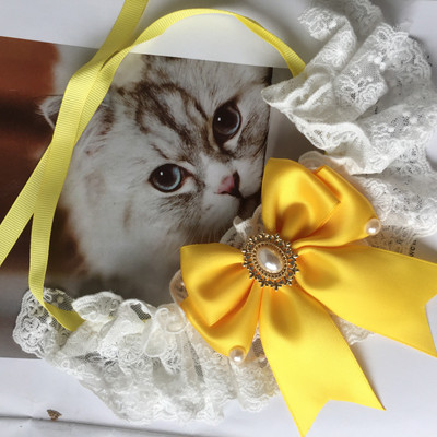 Guler de câine din mătase cu bijuterii, nuntă, pisică, cățeluș, panglică, eșarfă, pandantiv, funde pentru animale de companie, colier din satin, accesorii noi pentru pisoi, papion cadou