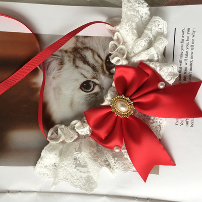 Guler de câine din mătase cu bijuterii, nuntă, pisică, cățeluș, panglică, eșarfă, pandantiv, funde pentru animale de companie, colier din satin, accesorii noi pentru pisoi, papion cadou