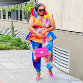 Σετ με ασορτί μεγέθη τύπωμα μπλούζες και παντελόνια με ζώνη Γυναικεία πολυτελή γυναικεία ρούχα 2023 Καλοκαίρι σετ δύο τεμαχίων