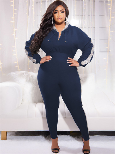 Wmstar Plus Size Sets Dámske oblečenie Jesenné oblečenie 2022 Mikiny s kapucňou, topy a nohavice s dlhým rukávom, zipsom, pruhované, zladené, veľkoobchod, dropshipping