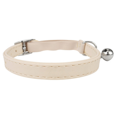 Macaron színű aranyos kisállat macska nyakörv, rugalmas hevederes macskanyakörv, állítható PU színű kis nyakörv csengővel kölyökkutyáknak és macskáknak