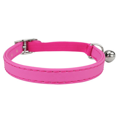 Macaron színű aranyos kisállat macska nyakörv, rugalmas hevederes macskanyakörv, állítható PU színű kis nyakörv csengővel kölyökkutyáknak és macskáknak