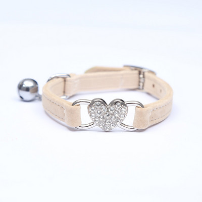 Κολάρο σκύλου Κρυστάλλινο ελαστικό γιακά βελούδινο κουδούνι σε σχήμα καρδιάς Κολιέ κατοικίδιου μαλακό κουδούνι Stretch για κατοικίδιο για κουτάβι ошейник для собак