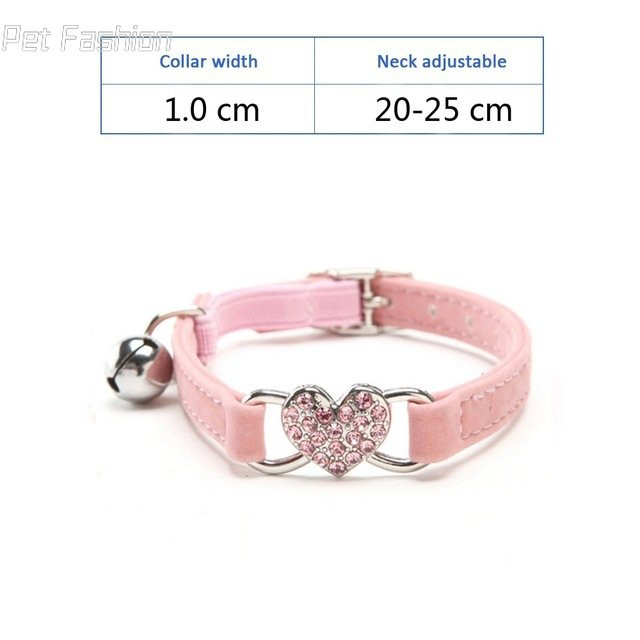 Κολάρο σκύλου Κρυστάλλινο ελαστικό γιακά βελούδινο κουδούνι σε σχήμα καρδιάς Κολιέ κατοικίδιου μαλακό κουδούνι Stretch για κατοικίδιο για κουτάβι ошейник для собак
