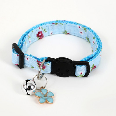 Guler pentru pisici cu clopoței și pandantiv Guler cu flori pentru pisici Guler reglabil pentru pisici și căței Articole pentru animale de companie în aer liber