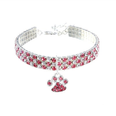 Bling Bling mačací obojok s kamienkami, nastaviteľná labka pre malého psa, mačiatko, náhrdelník, svietiaci náhrdelník pre šteniatko, mačiatko, domáce zviera, personalizované produkty